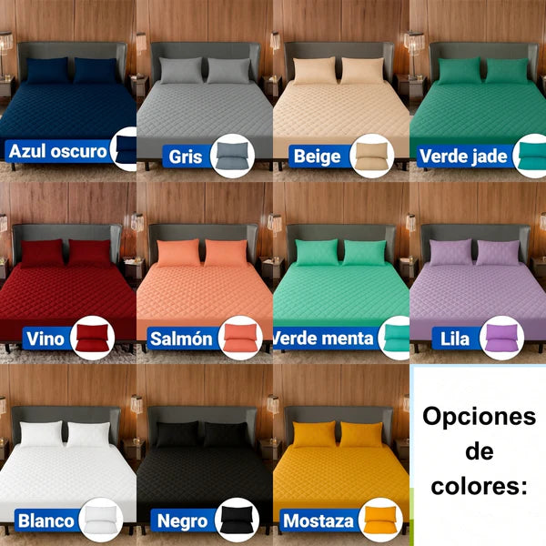 Protector de Colchón Premium con Microfibra Transpirable + 2 Fundas