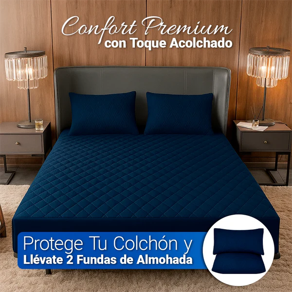 Protector de Colchón Premium con Microfibra Transpirable + 2 Fundas