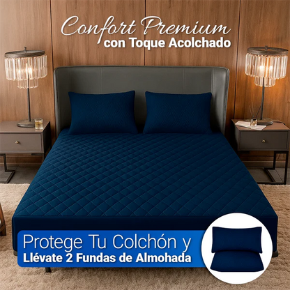 Protector de Colchón Premium con Microfibra Transpirable + 2 Fundas