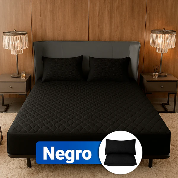 Protector de Colchón Premium con Microfibra Transpirable + 2 Fundas