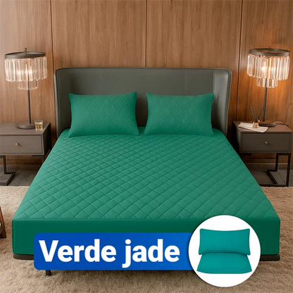 Protector de Colchón Premium con Microfibra Transpirable + 2 Fundas